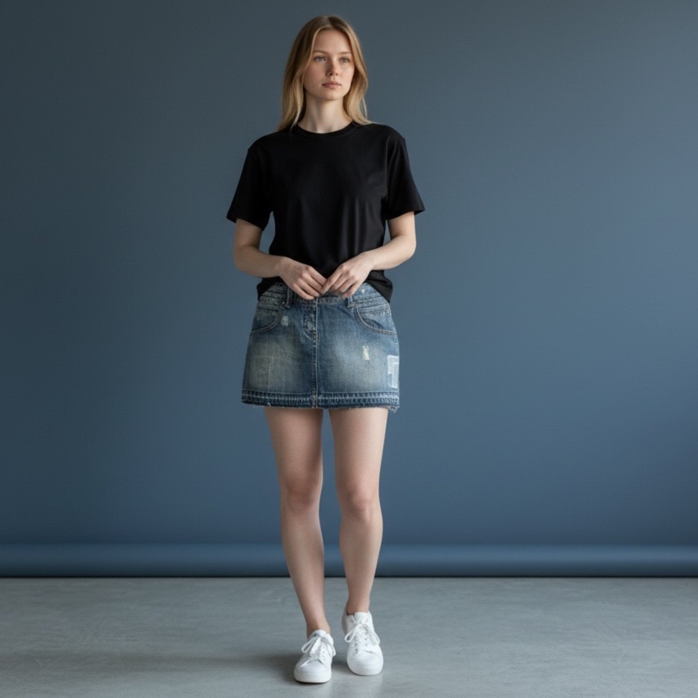 NWT PINKO Distressed Denim Mini Skirt 27 Women’s